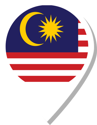 Malaysia flag check-in icon.